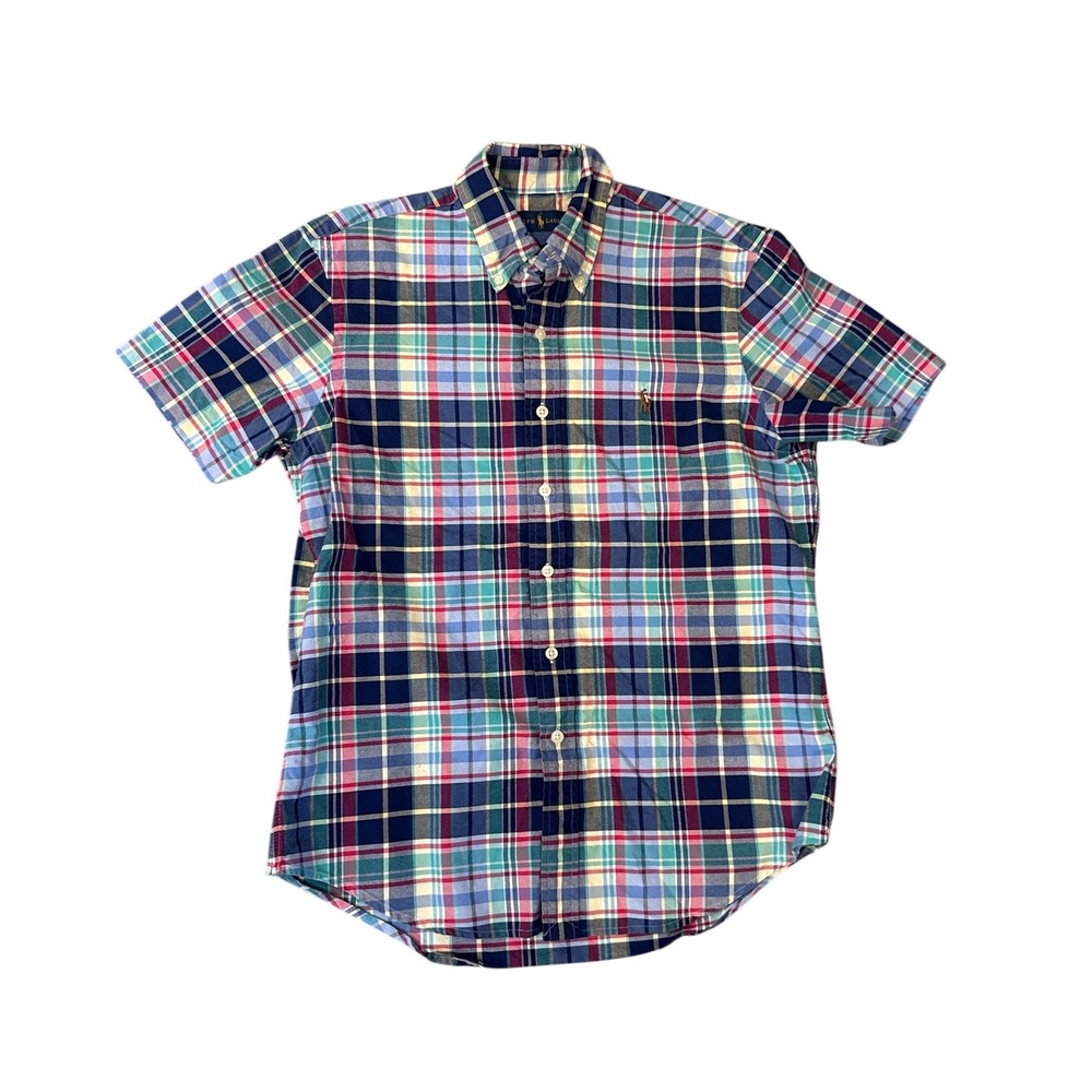 Men's Short-Sleeve Plaid Button-Down Shirt - Blue/Multi